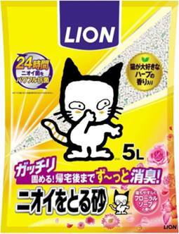 LION Наполнитель бентонитовый для кошачьего туалета с ароматом цветочного мыла 5 л