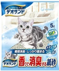 UNICHARM Наполнитель бумажный для кошачьего туалета, с дезодорирующими компонентами 5 л&nbsp;