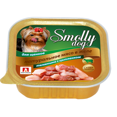 Smolly Dog телятина с цыпленком для щенков 100 г