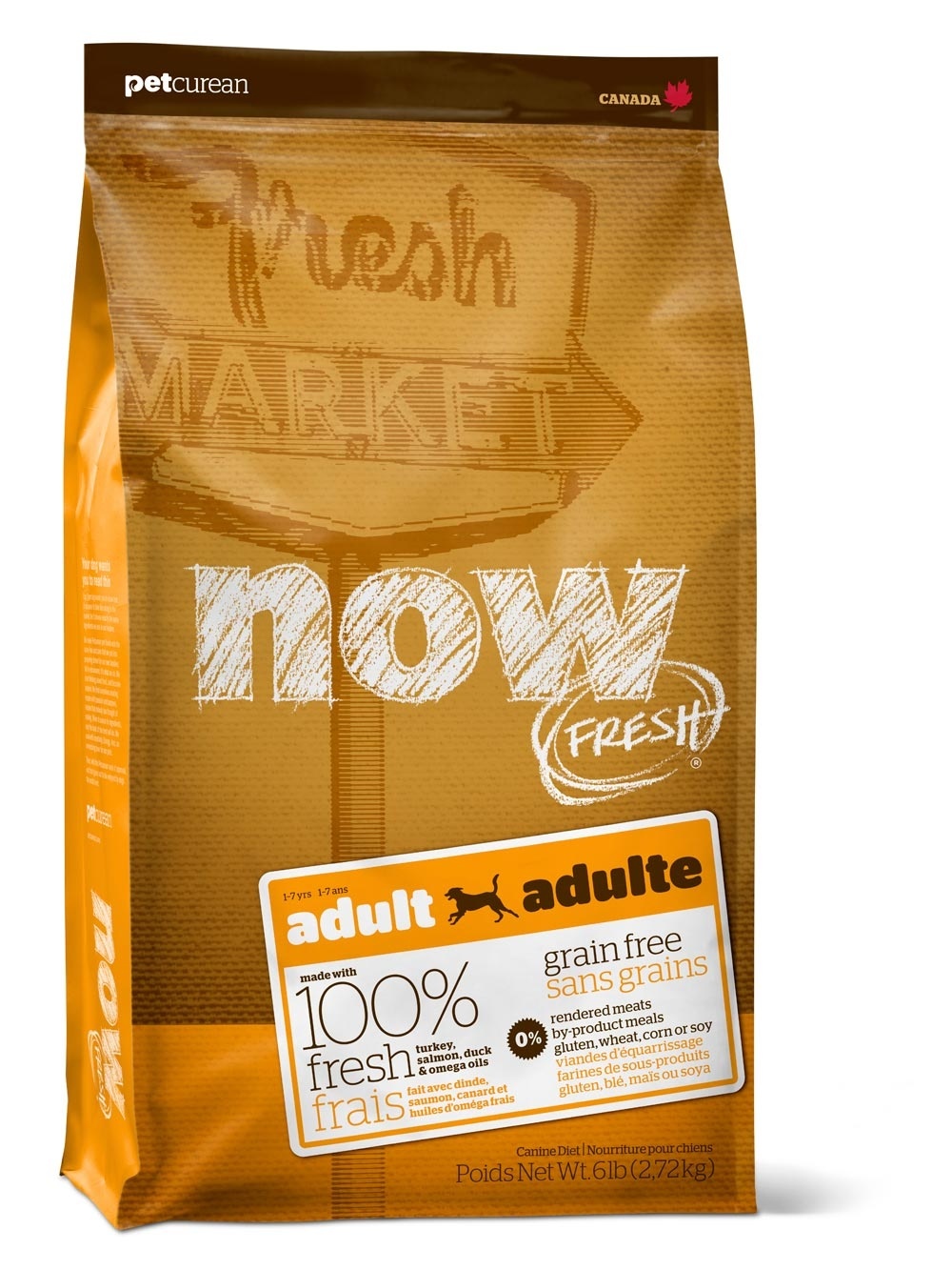 Корм NOW Natural holistic беззерновой для взрослых собак с индейкой, уткой и овощами, Fresh Adult Recipe Grain Free 11,35 кг&nbsp;
