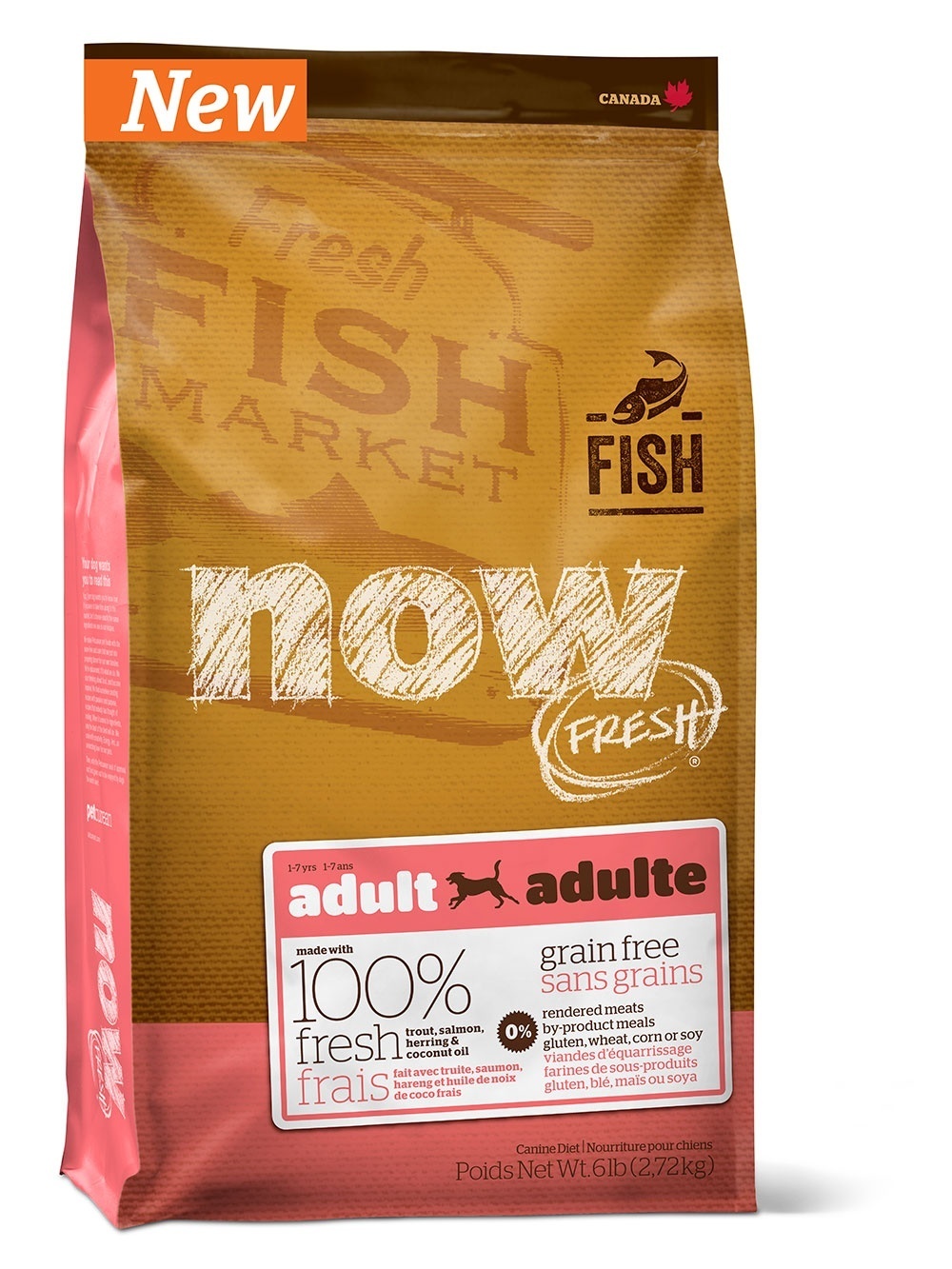 Корм NOW Natural holistic беззерновой для взрослых собак с форелью и лососем для чувствительного пищеварения, Grain Free Fish Adult Recipe DF 11,35 кг&nbsp;