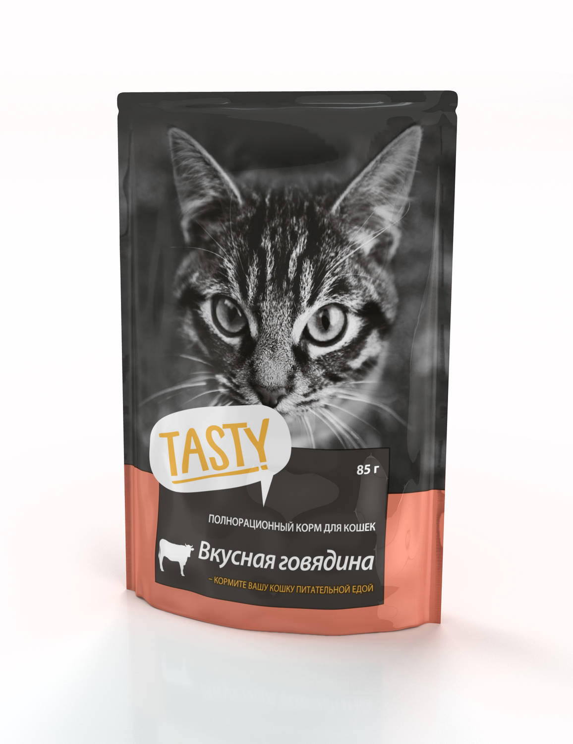 TASTY консервы для кошек с говядиной в желе 25 шт по 85 г