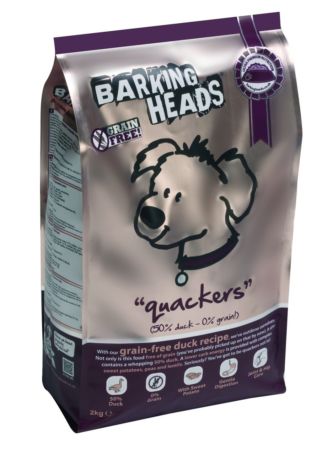 Баркин хэдс (Barking heads) беззерновой корм для собак с уткой и бататом кряква 12 кг&nbsp;