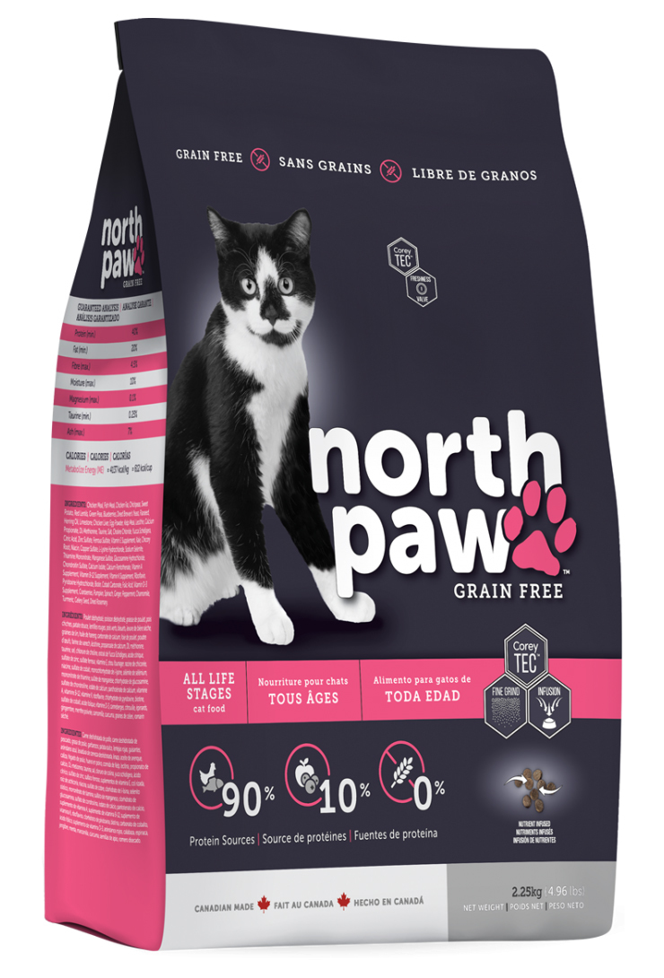 Норс Пау Грэйн Фри для кошек и котят&nbsp; 2,25 кг.&nbsp;