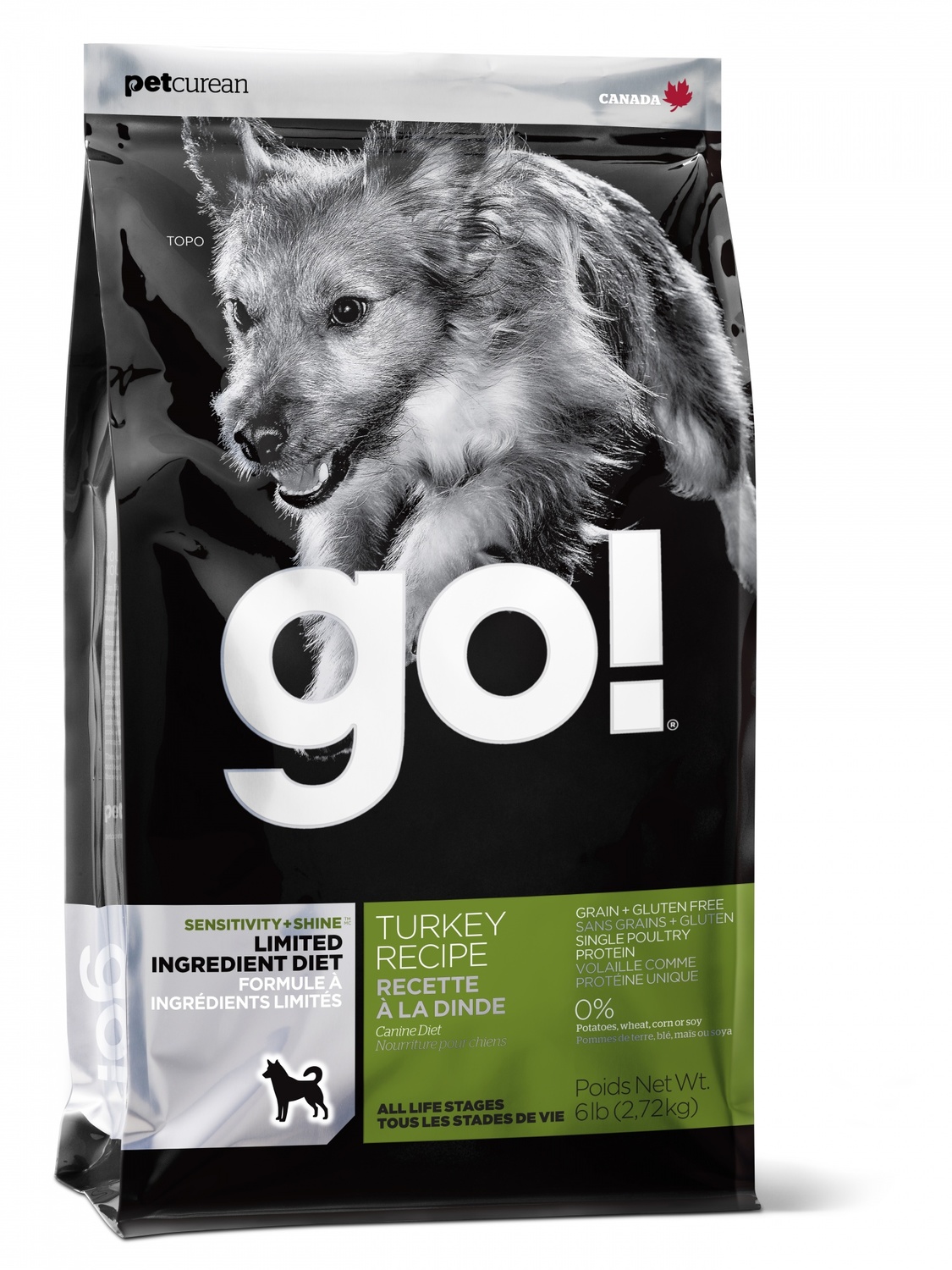 GO! Sensitivity + Shine Turkey Dog Recipe Grain Free, Potato Free беззерновой для щенков и собак с чувствительным пищеварением с индейкой 11,35кг&nbsp;