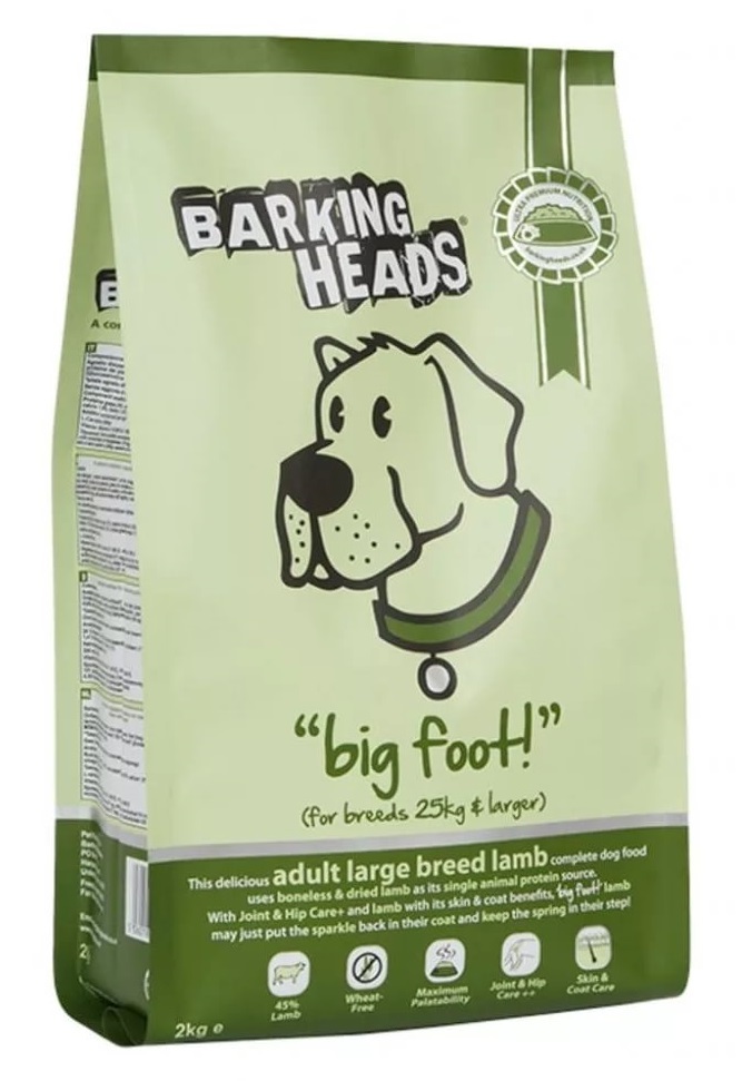 Баркин хэдс (Barking heads) для собак крупных пород с ягненком и рисом ягненок для большелапого 12 кг&nbsp;