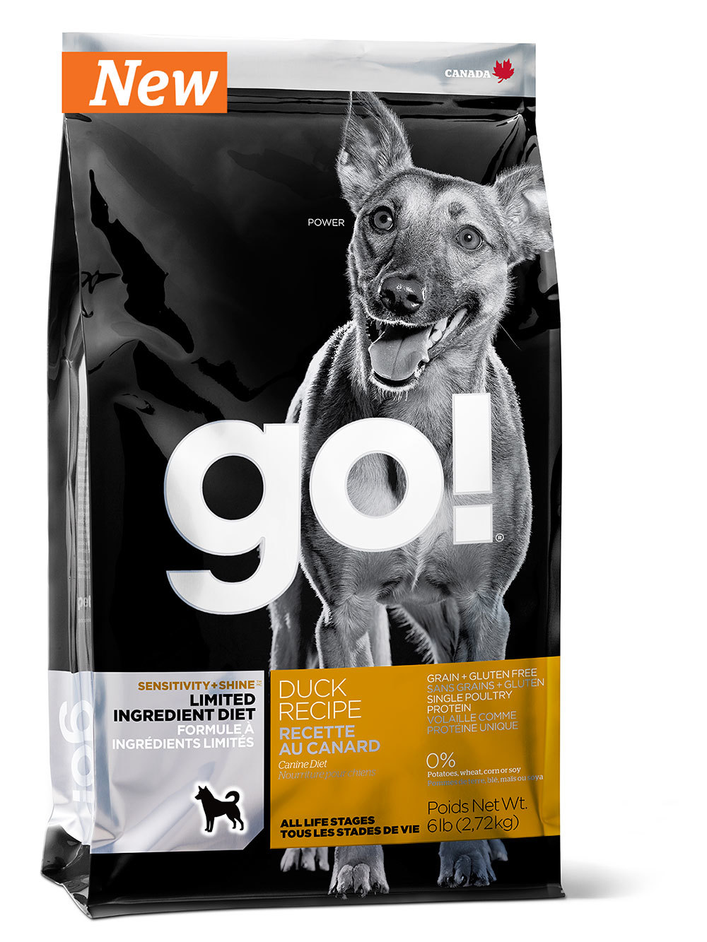 GO! Sensitivity + Shine Duck Dog Recipe Limited Ingredient Diet, Grain Free, Potato Free беззерновой для щенков и собак с чувствительным пищ. 11,35кг&nbsp;