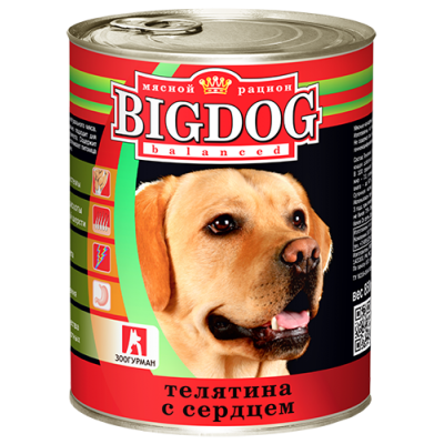 BIG DOG телятина с сердцем 850 г